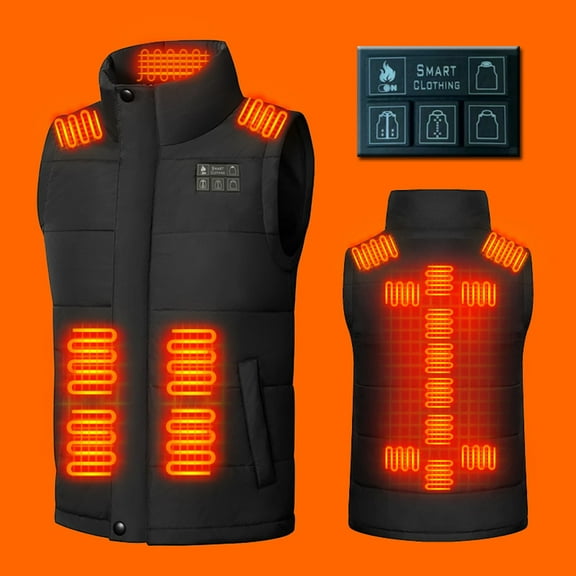 Mens Womens Heated Gilet - USB Rechargeable Heated Vest | Fleece Heat Body Warmer for Men Women Black XXXL