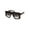 Tortoise Smoke, variant on 80s Funk Disco Flat Top Rectangular Mob Plastic Sunglasses Black Solid Black
