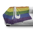 thumbnail image 2 of Pi Soft Flannel Fleece Throw Blanket, White Special Number on Rainbow Colors Lines Inspired Background Gay Math LGBT, Cozy Plush for Indoor and Outdoor Use, 50" x 70", Multicolor, by Ambesonne, 2 of 5