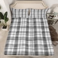 thumbnail image 2 of Manfei Abstract Checkered 4pcs Bed Sheets for Boys Girls,Geometric Stripes Plaid King Sheets,Retro Vintage Style Super Cozy Sheet Set,Microfiber Bedroom Decor, 2 of 7