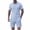 Light Blue, variant on PIWHJQK 2 Piece Set Men Short Sleeve Shorts Workout Set Men's Solid Short Sleeve Elastic Waist Shorts 2 Piece Set Men Outfit Sets