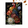 thumbnail image 3 of Qisvanset Macaw Parrot Floral Canvas Print 12x16 Inch Dining Room Decor, 3 of 8