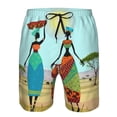 thumbnail image 3 of Honeii's African Women Print Men's Casual Shorts with Drawstring，Swim Trunks Quick Dry Beach Shorts, 3 of 5