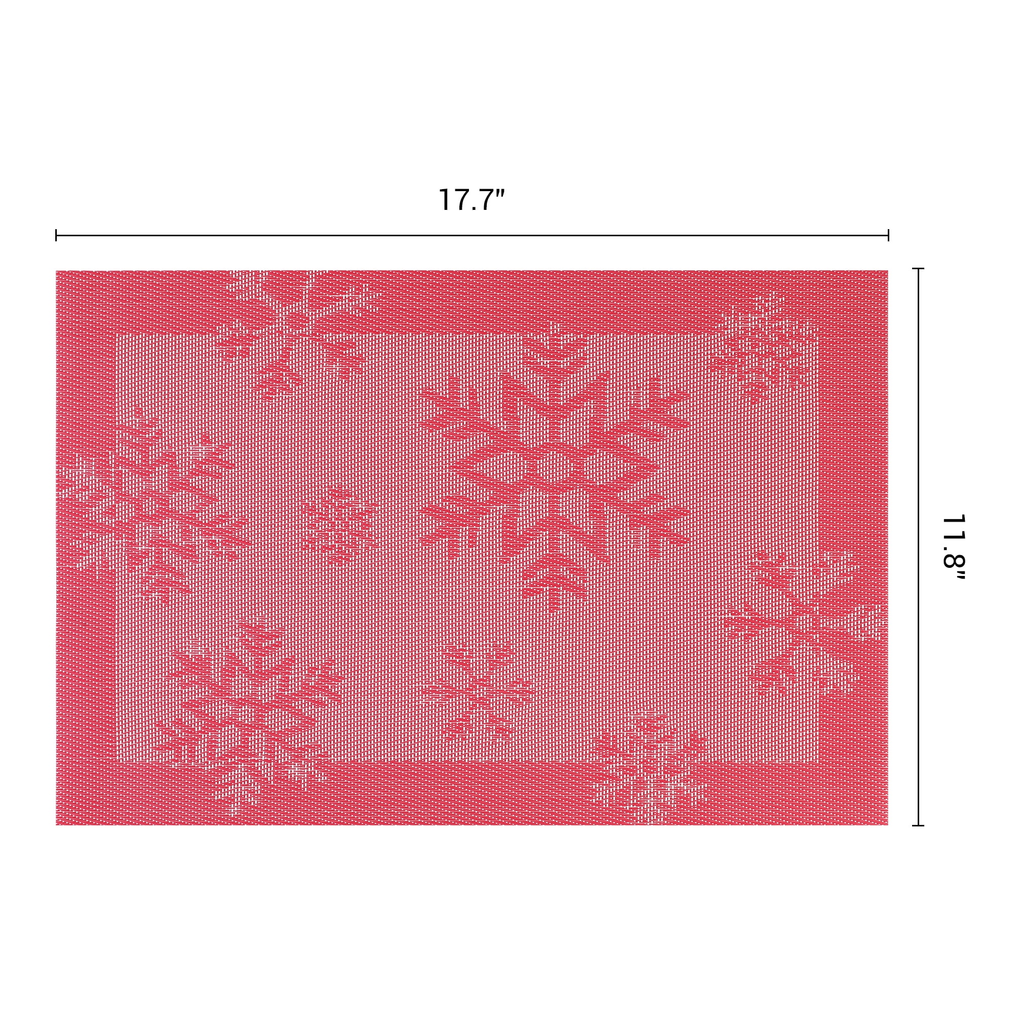 Unique Bargains 6Pcs Plastic Placemats Table Mats Red 17.7" x 11.8"