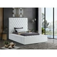 thumbnail image 3 of Meridian Furniture Bliss Solid Wood Tufted Velvet Twin Bed in White, 3 of 8