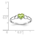 thumbnail image 3 of Solid 10k White Gold Genuine Peridot Green August Gemstone Birthstone Engagement Ring Size 5.5, 3 of 6