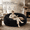 Black, variant on Sanae 5ft Beanbag Chair, Filled With Foam, Suitable For Adults, With A Soft Removable Flannel Cover, Perfect For Living Rooms, Bedrooms, Beds And Dorm Rooms, Brown