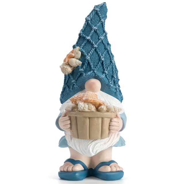 Estatua de resina de gnomo marino de Etlemonde Garden, 22 x 9 x 9 cm