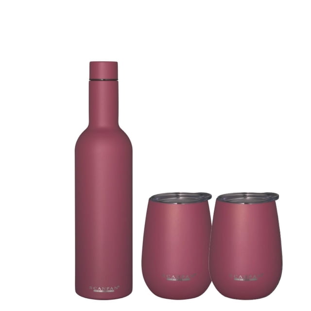 Set de regalo de vino Scanpan To Go Persian Red con botella de 750 ml y 2 vasos de 350 ml