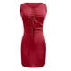 thumbnail image 3 of Vestido corto ajustado con cordón fruncido sexy para mujer Fridja qw3148, 3 of 8