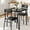 Black, variant on AOILE 3-Piece Dining Table Set with Upholstered Chairs, Compact Kitchen Table and Chair Set for 2, Small Space Solution, Vintage Woodgrain Finish