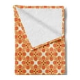 thumbnail image 2 of Flower Soft Flannel Fleece Blanket, Graphic Simple Blossom Motifs in the Shades of Orange Classical Abstract Art Pattern, Cozy Plush for Indoor and Outdoor Use, 50" x 70", Multicolor, by Ambesonne, 2 of 5
