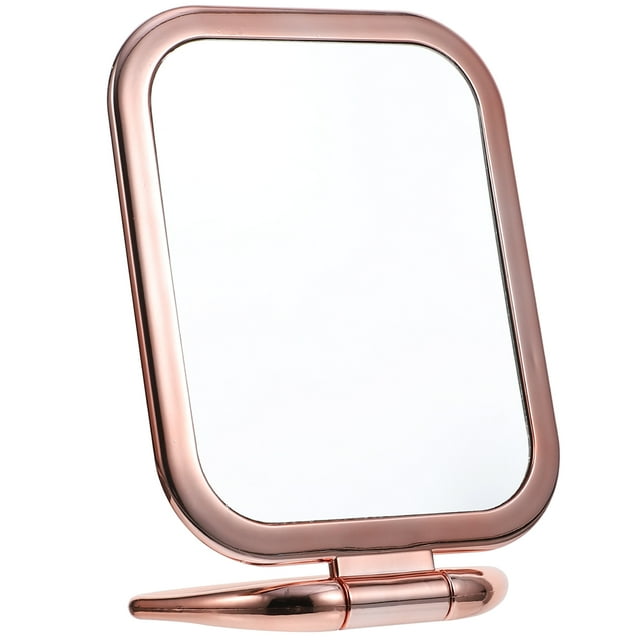 Espejo de maquillaje de doble cara, espejo de aumento de sobremesa, espejo de tocador plegable
