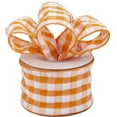 thumbnail image 3 of Joycrosso 2-1/2 Inch Bubbled Check Ribbon, 10 Yards Tangerine and White Wired Edge Ribbon for Gift Wrapping, Crafts, Wreaths, Garlands, Weddings and Christmas, 3 of 6