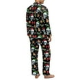 thumbnail image 4 of Xixirimido Christmas Theme Skulls Print Mens Pajama Set Soft Button Down Notched Collar Pjs Long Sleeve 2 Piece Sleepwear Lounge Nightwear with Pockets, Large, 4 of 4