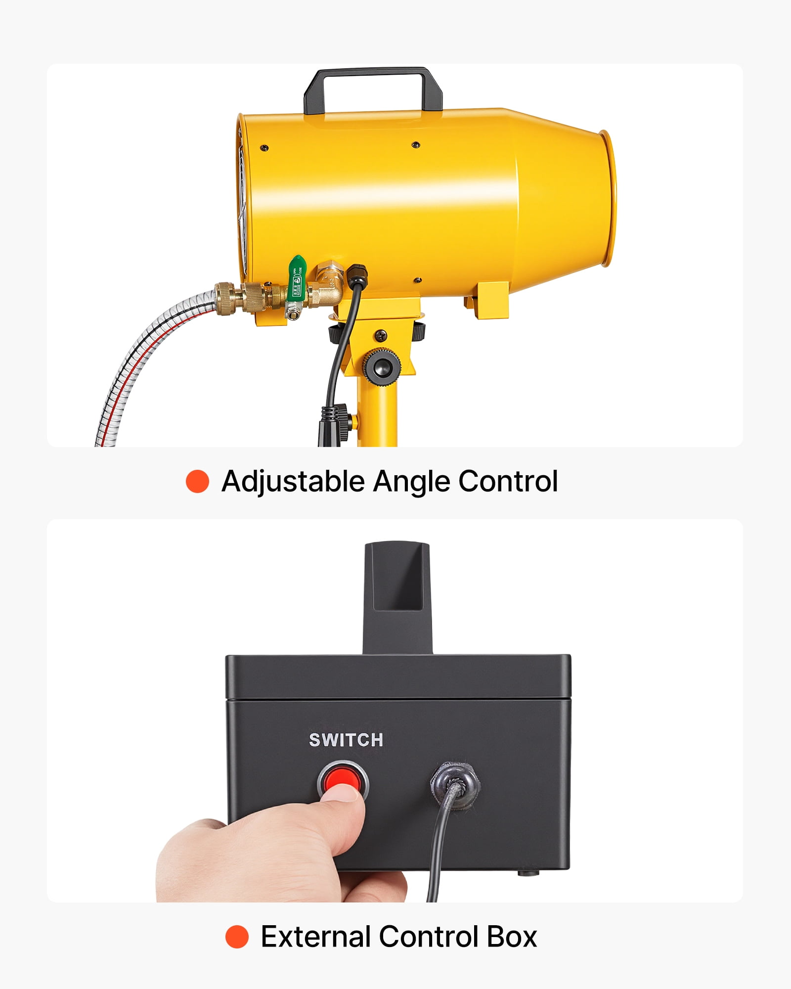 VEVOR Foam Machine, Adjustable Angle Control Foam Cannon Party Machine, Bubble Cannon with Fan & Triangular Structure, Dense Foams Maker for Backyard, Celebrations & Party, Continuous Foams Output