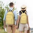 thumbnail image 5 of Picia Yellow Gingham Printed Canvas Daypack - Stylish and Durable Vintage Compact Backpack - Class, Work, Travel, or Laptop Bookbag,Organized Compartments-Small, 5 of 6