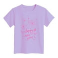 thumbnail image 4 of Ketyyh-chn99 Toddler Ruffle Outfits for Girls Toddler Shirt Cute Fashion Leisure Casual Bow Family Short Sleeve Tee Size for 2-3 Years,Purple, 4 of 4