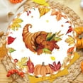 thumbnail image 5 of yulier Thanksgiving Disposable Tableware Set, 10 Pcs 9" Paper Plates, Fall Pumpkin Maple Leaf Turkey Pattern Dessert Plates, Thanksgiving Party Supplies Dinnerware Table Decorations, 5 of 6