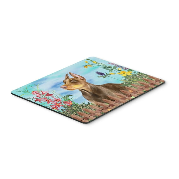 Doberman Pinscher Spring Mouse Pad Hot Pad or Trivet