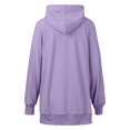 thumbnail image 5 of Sweatshirts for Women With Sayings Fall Comfy Hooded Long Sleeve Puff Off the Shoulder with Pocket Solid Color Leisure Cotton Hoodie Sweatshirt(Purple,M), 5 of 5