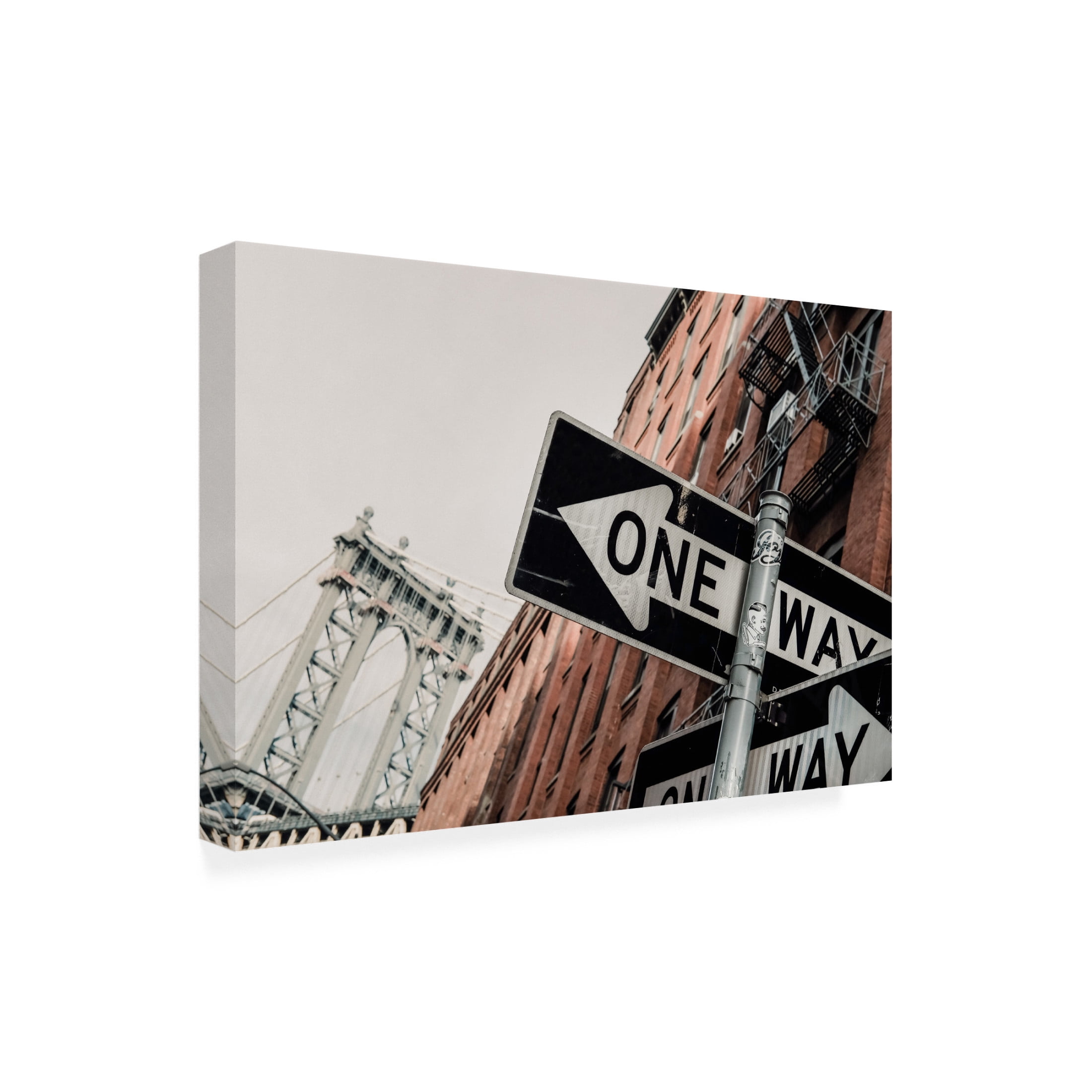 Trademark Fine Art Rikard Martin  Manhattan Bridge One Way Canvas Wall Art