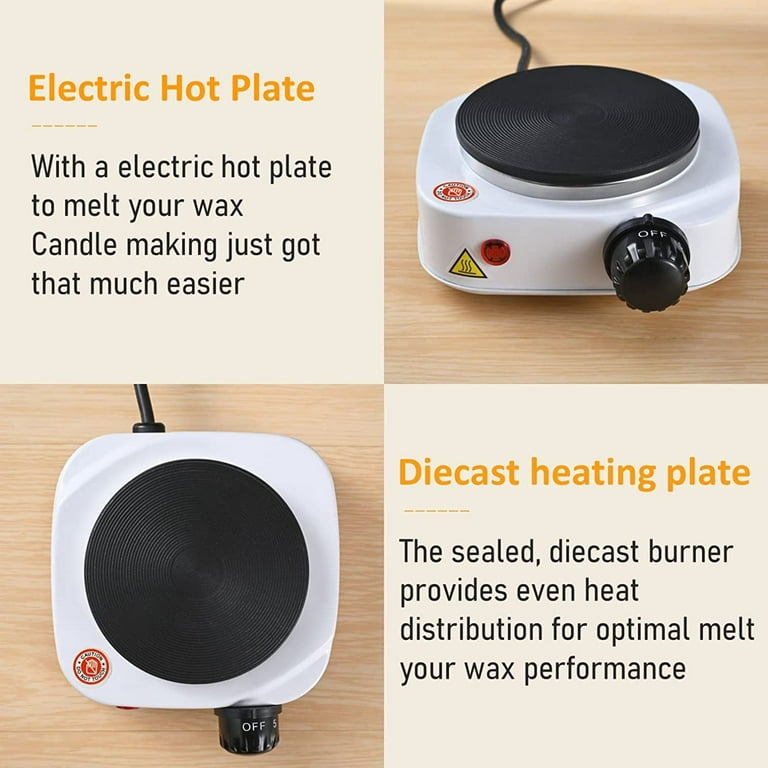 Hot Plate for Candle Making, Black Color Electric Hot Plate for Melting  Wax, Cho