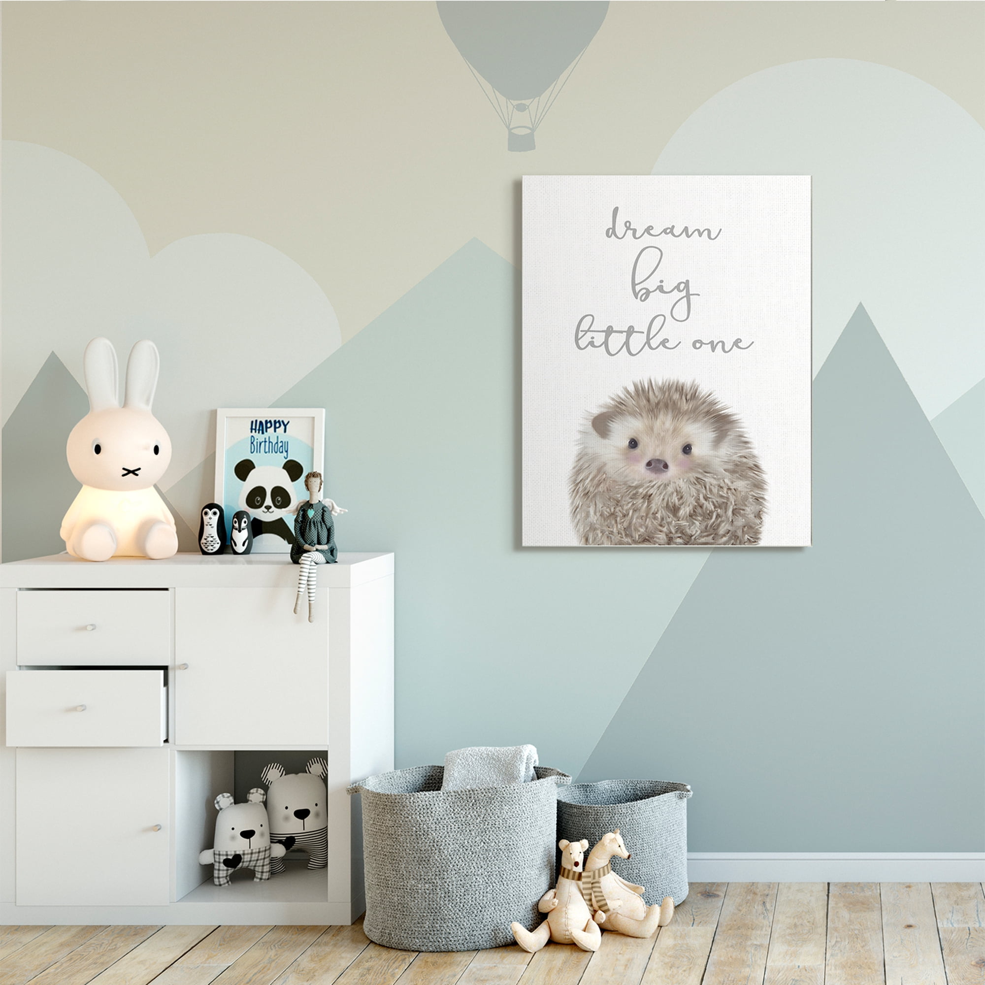 Stupell Industries Dream Big Little One Adorable Inspirational Hedgehog,36 x 48,Designed by Leah Straatsma