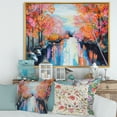 thumbnail image 2 of Designart 'The River Through Orange Autumn Forest' Lake House Framed Canvas Wall Art Print, 2 of 5