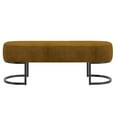 thumbnail image 3 of Contemporary Velvet Bench in Mustard, 3 of 7