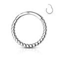 thumbnail image 1 of Ear Cartilage 14 Kt. Solid Gold Braided Hinged Hoop Rings Septum Tragus 16g, 1 of 3