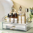 thumbnail image 6 of TNOBHG Desktop Organizer Transparent Two-tier Desktop Cosmetic Storage Box with Drawer Handle Smooth Stable High Fence Lipstick Lotion Nail Polish Organizer, 6 of 8