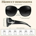 thumbnail image 3 of Woaeety Big Womens Sunglasses Polarized Trendy Sun Glasses Large Rectangle UV Protection Rhinestone Sunnies(Brown), 3 of 5