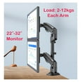 thumbnail image 3 of H180 22"-32"Double Monitor Desk Holder Arm Gas Spring Full Motion LCD TV Mount 2-12kg Ergonomica Dual Arm Clamp Bracket ,Easy to Setup, 3 of 7