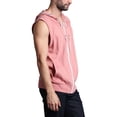 thumbnail image 5 of G-Style USA Men's Lightweight Athletic Casual Sleeveless Eyelet Drawstring Zipper Hoodie SL888 - Dirty Pink- 2X-Large, 5 of 7