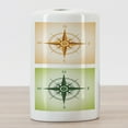 thumbnail image 3 of Compass Ceramic Toothbrush Holder, Colorful Compasses Windrose Finding Directions Discovery Directions Pathfinding, Decorative Versatile Countertop for Bathroom, 4.5" X 2.7", Multicolor, 3 of 4