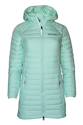 Columbia Youth Girls White Out Mid Omni Heat Long Hooded Jacket Coat Puffer  (Sea Ice, Large) - Walmart.ca