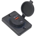 thumbnail image 1 of W829 12V-24V USB C & USB Port PD & for Car Socket Power Outlet Charging Adapter for Car Marine, 1 of 1