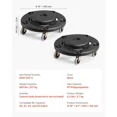 thumbnail image 3 of Heavy Duty Round Trash Can Dolly Set for 20 to 55 Gallon Containers,4 Lockable Wheels,500lbs Capacity,Multi-Functional Rolling Cart, 3 of 5