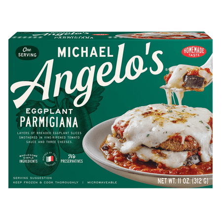 Michael Angelo's Eggplant Parmesan with Three Cheeses, Frozen Dinners For One, Single Serve, 11 oz