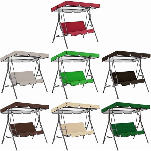 BESEW7 Outdoor Swing Canopy Cover, Heavy Duty Waterproof Tarp Replacement for Patio Garden Porch Poolside Camping Black