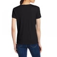 thumbnail image 2 of Hauts pour Femmes Décontractés à Col en V, Manches Courtes, T-Shirt Basique Uni, 2 of 8