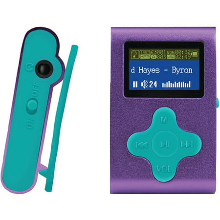 Eclipse Fit Clip 4GB MP3 Player, Purple/Teal - Walmart.com