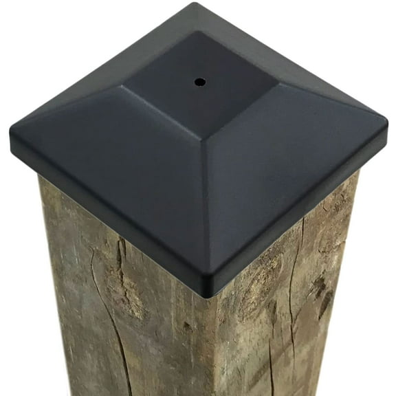 (54 Pack) 4x4 Wood Fence Post Caps (3 5/8") Black, Decking Caps for Pressure Treated Wood Fence, Made in USA