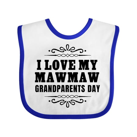 

Inktastic Grandparents Day I Love My Mawmaw Gift Baby Boy or Baby Girl Bib