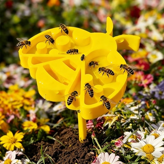 Bee Butterflies Watering Station, Standing Bee Feeder for Outside, Bee Bath Feeder with Stakes Butterfly Puddler Garden Yard Deco