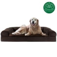 thumbnail image 3 of FurHaven Pet Products Faux Fleece & Chenille Cooling Gel Top Sofa Pet Bed for Dogs & Cats - Coffee, Jumbo, 3 of 13