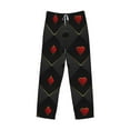 thumbnail image 4 of Goofa Red Poker Printed Soft Pajama Pants for Men, Wide Leg Comfy Casual Lounge Yoga Pants-Medium, 4 of 9