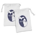thumbnail image 1 of Michigan Fabric Pouch Set of 2, Grunge Rubber Stamp with the Name and Map of Michigan Illustration USA Print, Drawstring Bag for Toiletries Masks and Favors, 9" x 6", Dark Blue White, by Ambesonne, 1 of 2