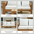 thumbnail image 4 of Better Homes & Gardens Ezra Outdoor HDPE Sofa, Teak with Cream Boucle Cushions, 4 of 11